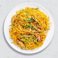 Chicken Ka-Chow Mein  · Juicy chicken chowmein cooked in special house indo-chinese sauces.
