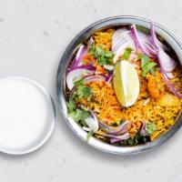 Biryani-body Wanna Party? · Juicy chicken breasts cooked with Indian spices and basmati rice. Served with house raita.