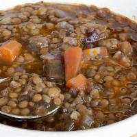 Lentil Soup · lentil, celery, carrot, onion cook in a vegetable broth