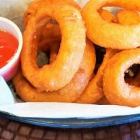 Onion Rings · Beer battered and twice fried onion rings for extra crispy and flavorful taste!!