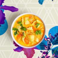 Yellow Curry · Mild yellow curry simmered with onion and potato in coconut milk, and your choice of protein...