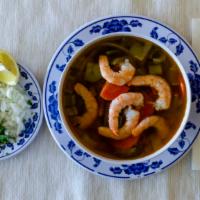 Shrimp Soup/Caldo de Camaron · Choice of tortillas