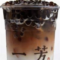 Pearl Black Tea Latte 粉圓鮮奶茶 · Yifang's version of Taiwanese boba milk tea with Clover organic milk.*Recommend with regular...
