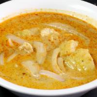 Yellow Curry · Thai style yellow curry sauce with your choice of meat, white onions and potatoes, served wi...