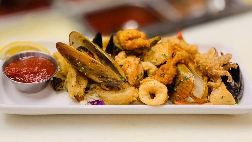 fritto mixto · fried shrimp,calamari,clams strips, and mussels