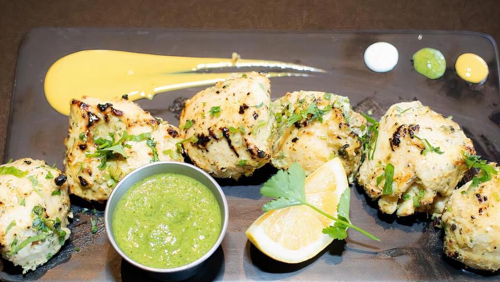 Chicken Malai Kabab · Chicken marinate in two-step process with special Indian spices cookedd in tandoori.