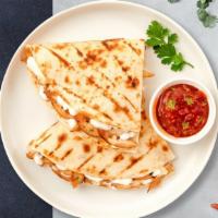 Shrimply The Best Quesadilla · Shrimp wrapped with mozzarella cheese in a grilled tortilla