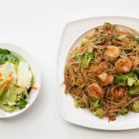 28. Yaki Soba · japanese noodles sautéed with vegetables choice of chicken, beef, shrimps or tofu- rice not ...