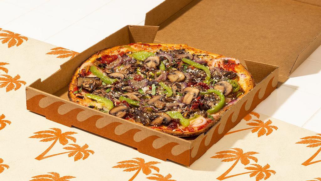 Veggie Lovers Pizza · Mushrooms, peppers, and onions with tomato sauce and fresh mozzarella.
