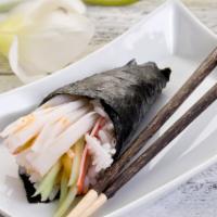 California Hand Roll · Delicious Hand roll made with Crab salad and avocado.