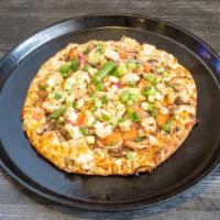 BBQ Chicken (Small) · Backyard BBQ meets handmade pizza. Grilled white meat chicken, bacon, cheddar, tomatoes, red...