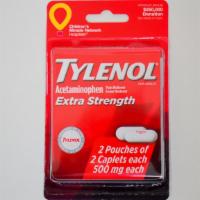 Tylenol Extra Strength 500mg · 2 capsules per pack..