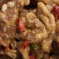 Szechuan Beef · Spicy. Sliced tender beef deep fried with special szechuan sauce.