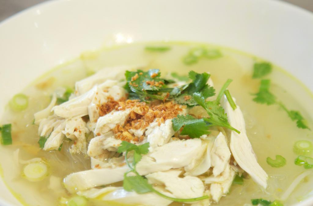 86. Chicken Noodle Soup · Noodle soup with chicken. Served with choice of noodles.