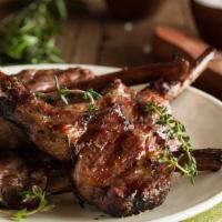 Lamb Chop Plate · Baby rack of lamb with cumin garlic rosemary cook to perfection.