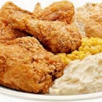 Lay Lay's Fried Chicken Dinner · Choice of; 1 thigh & 2 legs or 1 breast & 2 wings.