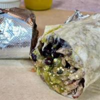 Burrito · Base: Your Choice Of Protein, Flower Tortilla, Whole Beans, Pico De Gallo, And Salsa Picante