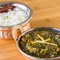 Chicken Saag · Boneless chicken thigh and finely chopped spinach cooked with homemade herbs and spices. Ser...