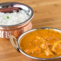 Tofu Tikka Masala · Organic Tofu cubes cooked with delicate 
creamy sauce, special herbs & spices.