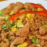 Arroz Chaufa De Pollo · Chifa style dish a mix of peruvian and chinese cuisine. mix of fried rice with vegetables us...