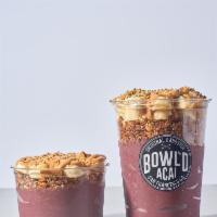These Nuts · Blend with: Organic Acai, Strawberry, Banana

Topped with: Gluten Free Granola, Banana, Hemp...