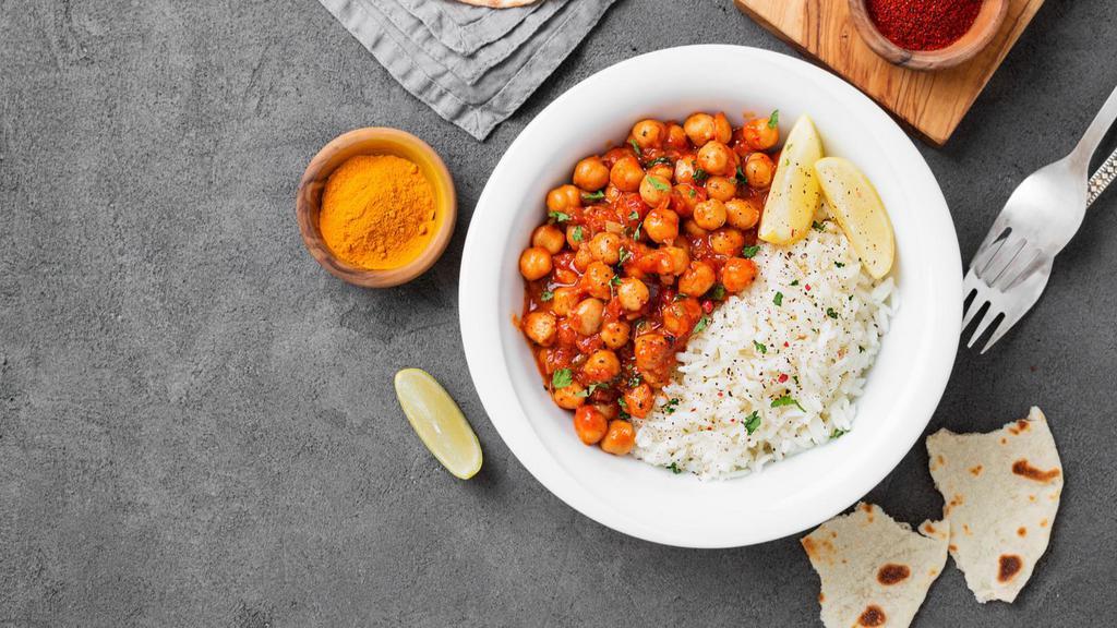 Channa Masala · Fresh garbanzo beans slowly cooked in Indian spices.