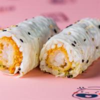 Krispy Shrimp Handroll · Krispy Panko Shrimp, Tartar Sauce, Sushi Rice Wrapped in Soy Paper (2 pieces)