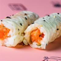 The Original Spicy Tuna Handroll · Spicy Tuna Tartare, Avocado, Sushi Rice Wrapped in Soy Paper (2 pieces)