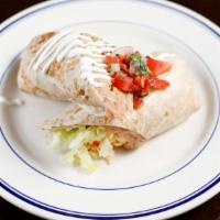 Veggie Burrito · Zucchinis, carrots, peppers & onions. Include rice, beans, guacamole, cheese, sour cream, le...