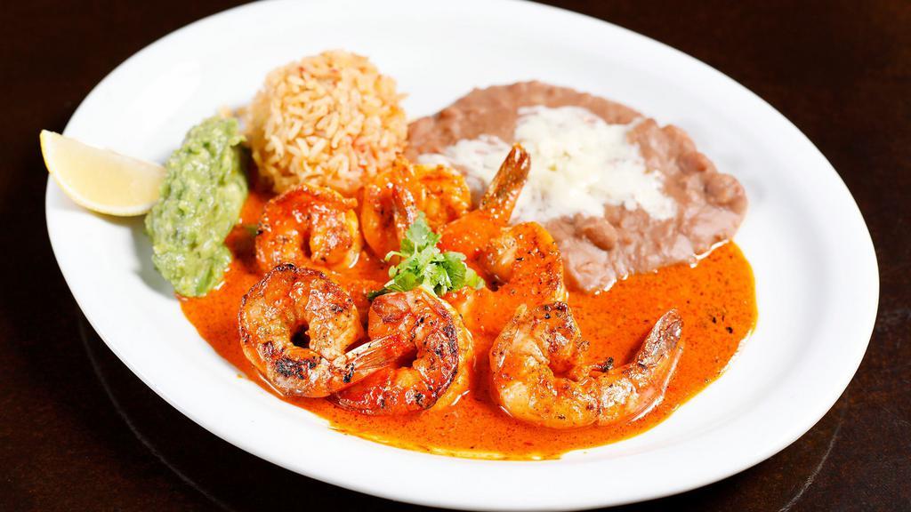 Camarones A La Diabla · Cooked with very spicy red sauce.