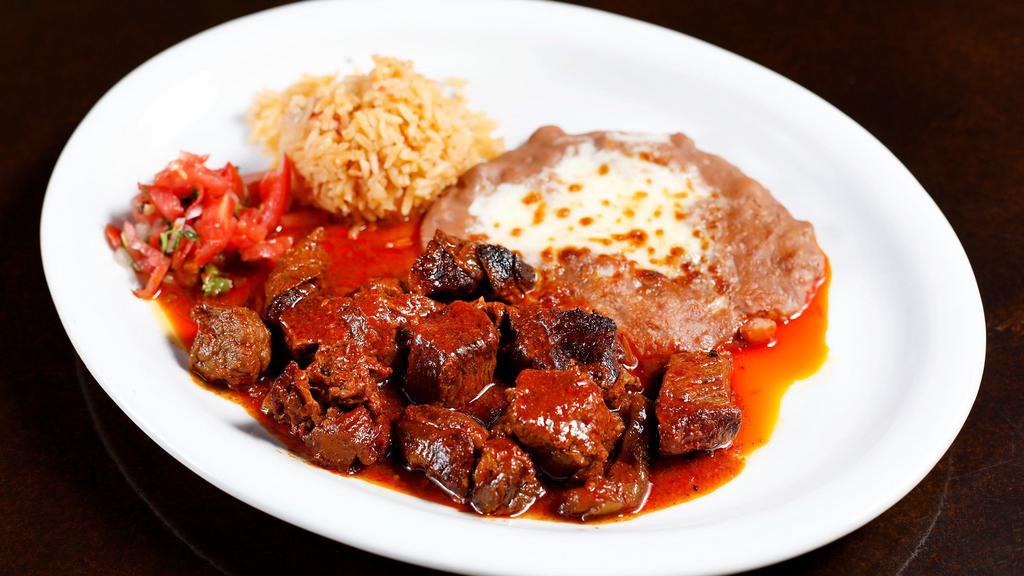 Chile Colorado Plate - Beef · Beef cooked in red source.