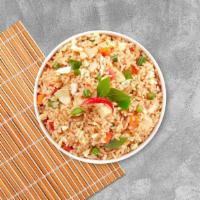 Basil Bliss Fried Rice (Vegetables) · Fried rice with onion, chili and Thai basil.