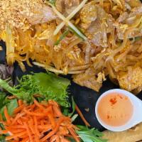 Pad Thai · Peanut, sprout, green onion, egg and tofu. Choices of chicken, beef, pork or tofu & vegetabl...