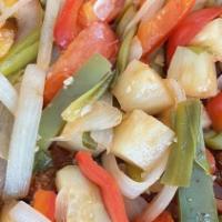 Sweet & Sour Fish · Fried then sautéed with pineapple, tomato, cucumber, onion, green onion.
