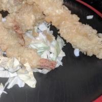 Shrimp Tempura · Fried four pieces battered shrimp.