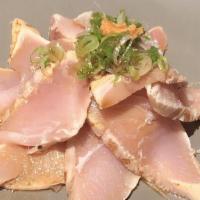 Tuna Tataki * · lightly seared tuna in ponzu sauce.