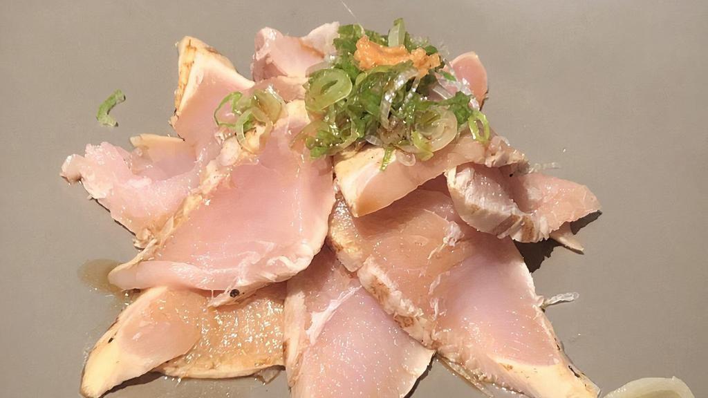 Tuna Tataki * · lightly seared tuna in ponzu sauce.