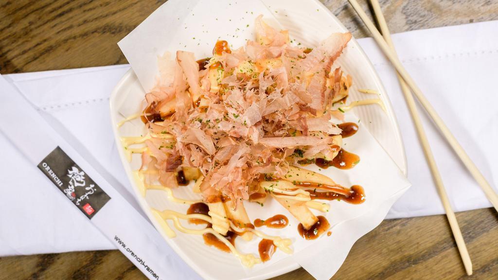 Orenchi Fries · Okonomiyaki style french fries
