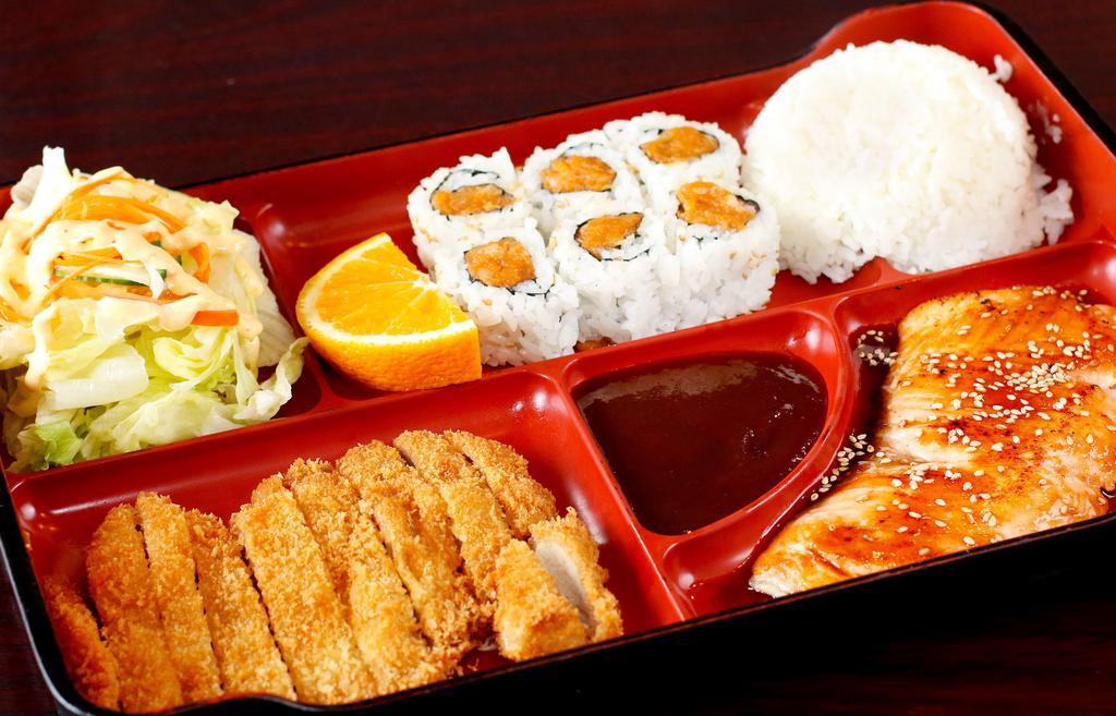 Three Item Bento Lunch Combo · Enjoy your selection of three items.
