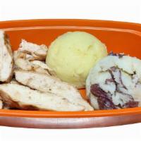  - Chicken Breast Meal / Double Carbs · Pick Chicken Breast Flavor, Protein Amount, and 2 Carb Options. Add on Extras or Side Sauces.