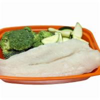  - Swai (White Fish) Meal / Double Veggies · Pick a Flavor of Swai, Protein Amount, 2 Veggie Options. Add Extras or Side Sauces.