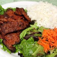 Korean BBQ · marinated beef short-ribs & rice and house salad