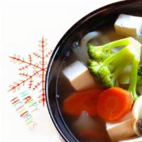 Tofu Udon Soup · tofu with vegetable and Japanese noodle on chicken broth