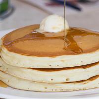 Buttermilk · Buttermilk pancakes. Home-made and served with 100% pure organic maple syrup.