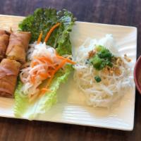 1. Imperial Rolls · *Contains Peanuts.* Vietnamese style deep fried eggrolls w/ homemade fish sauce and vermicel...