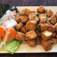 1A. Saigon Butter Tofu · Deep fried tofu tossed with buttered scallion & minced garlic
