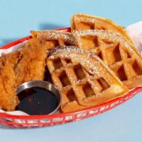 Fried Chicken and Waffle · Buttermilk fried and served on a traditional brussels style waffle.