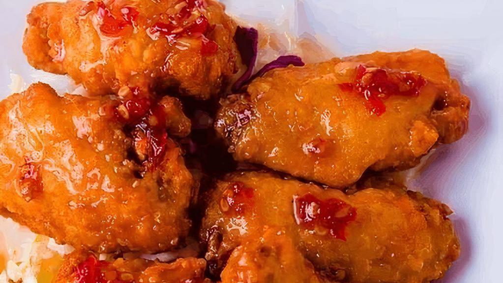 Angel Wings · Fried chicken wings, sweet chili sauce