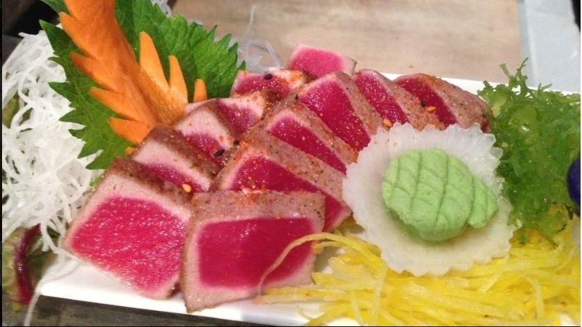 Tuna Tataki · Seared tuna, sashimi style with ponzu sauce.
