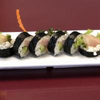 Spicy Roll · Tuna, hamachi, salmon, scallop (with avocado and radish sprouts).